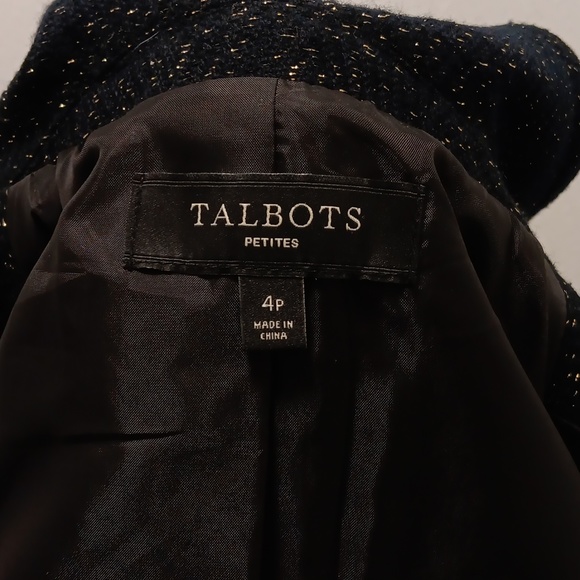 Talbots Black and gold thread blazer - Picture 8 of 9